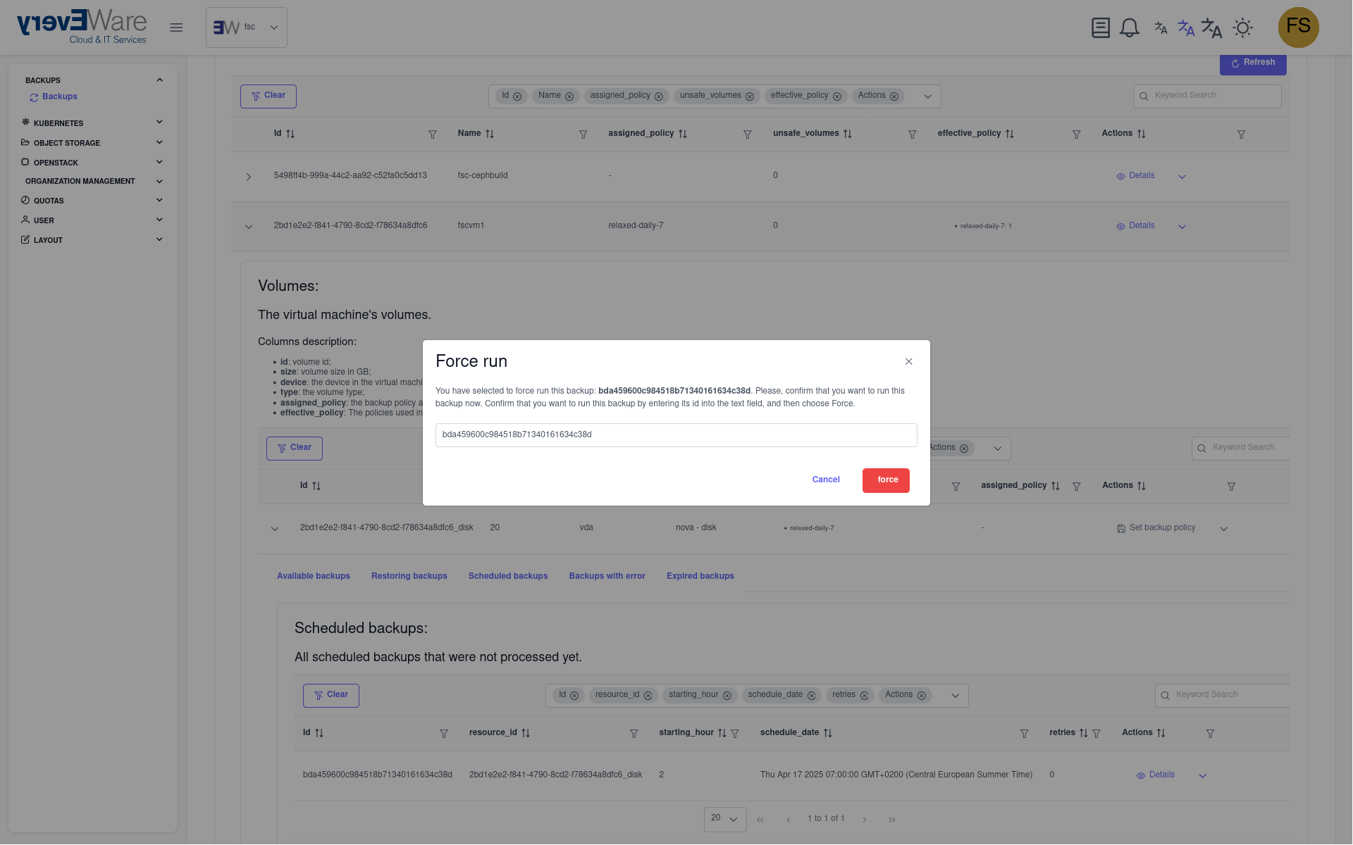 Execution Confirmation